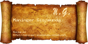 Maninger Giszmunda névjegykártya